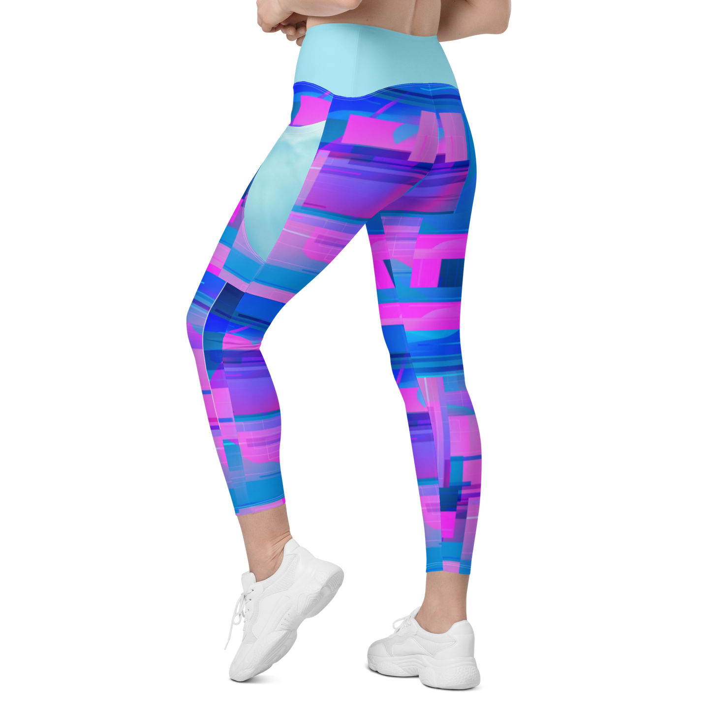Dropped Screen Glitch Leggings W/ Pockets
