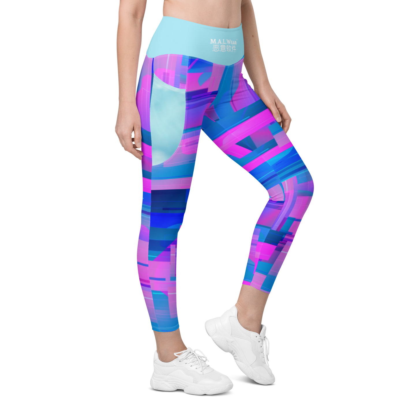 Dropped Screen Glitch Leggings W/ Pockets