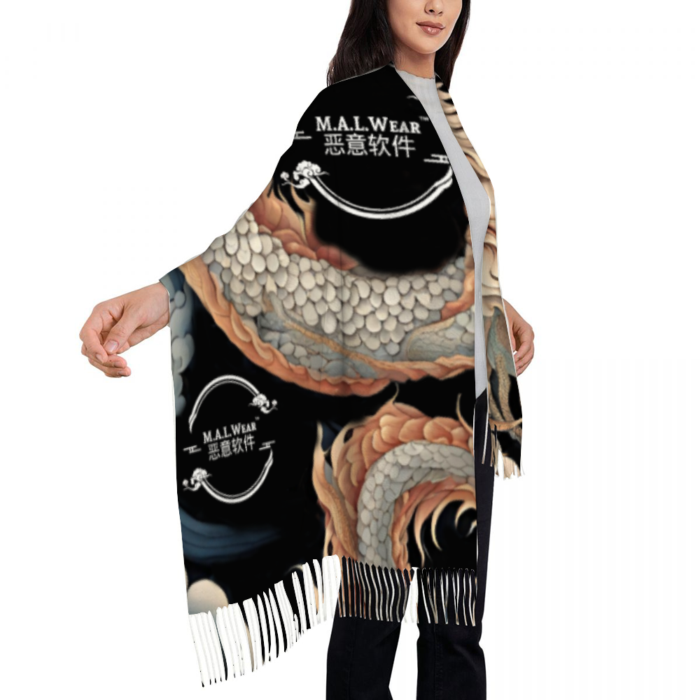 MALWear Pearl Sky Dragon Tassel Scarf