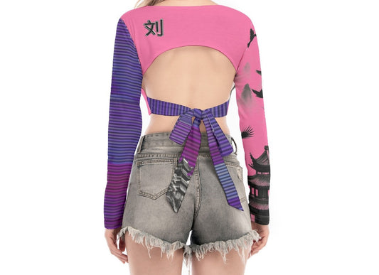 Laptop Glitch  Hollow Kung Fu Strap Top
