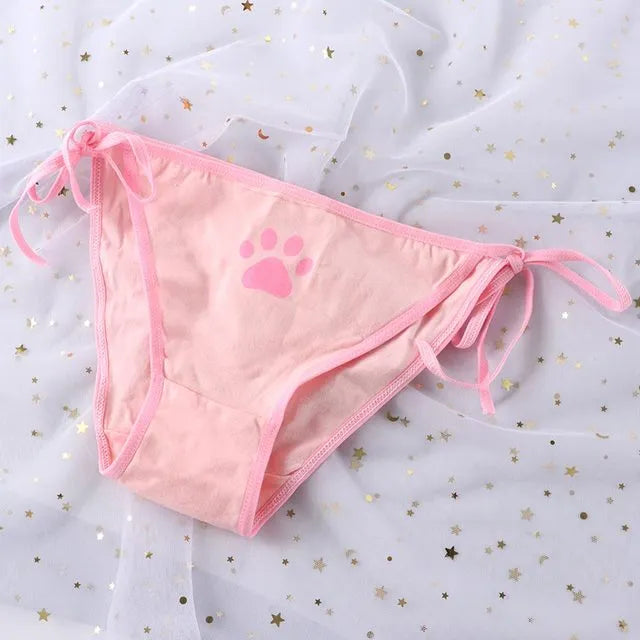 "MALWear's Paw Print Hentai Panties in Pink - Discover playful sophistication with our charming pink edition. Make a style statement with these exclusive Asian-inspired panties. Get yours now!"