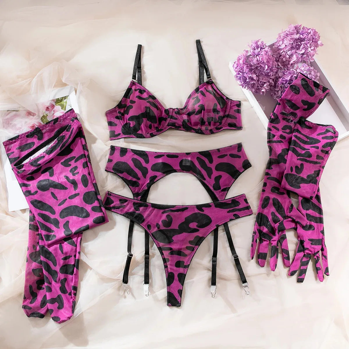 "Pink Purity: MALWear Hentai Leopard Lingerie Attire – Embrace timeless elegance in this pure white lingerie, a fusion of tradition and contemporary allure. Discover sophistication, shop now."