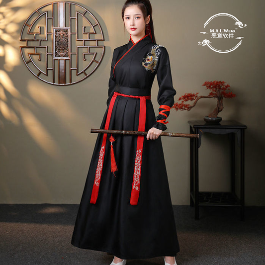 MALWear Elegant Dragon Hanfu Dress