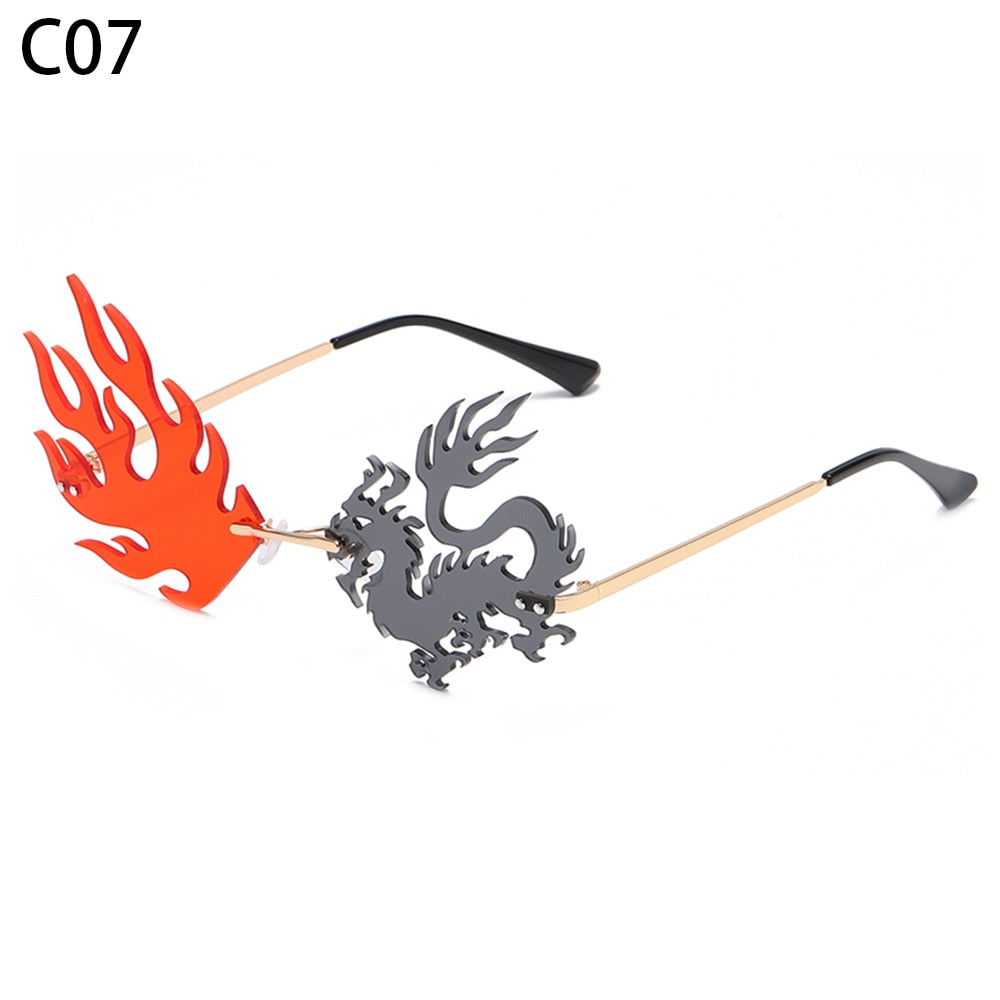 MALWear Frameless Fire Dragon Glasses