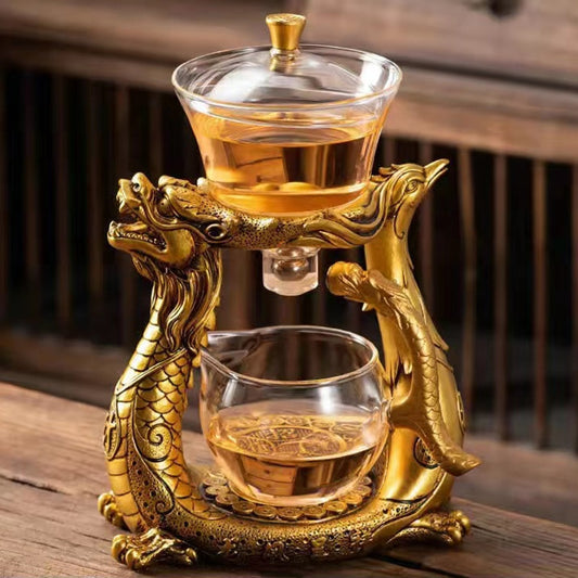 MALWear Dragon Phoenix Magnetic Glass Teapot