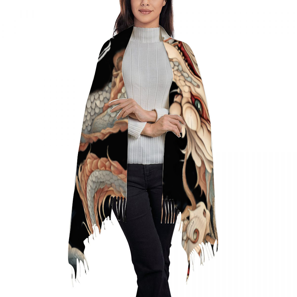 MALWear Pearl Sky Dragon Tassel Scarf