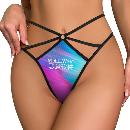 "Front View: Stream Glitch Hack Thong in [Color Name]. Elevate your streaming persona with our vibrant [Color Name] thong, designed for trendsetters seeking style and comfort on-camera. 