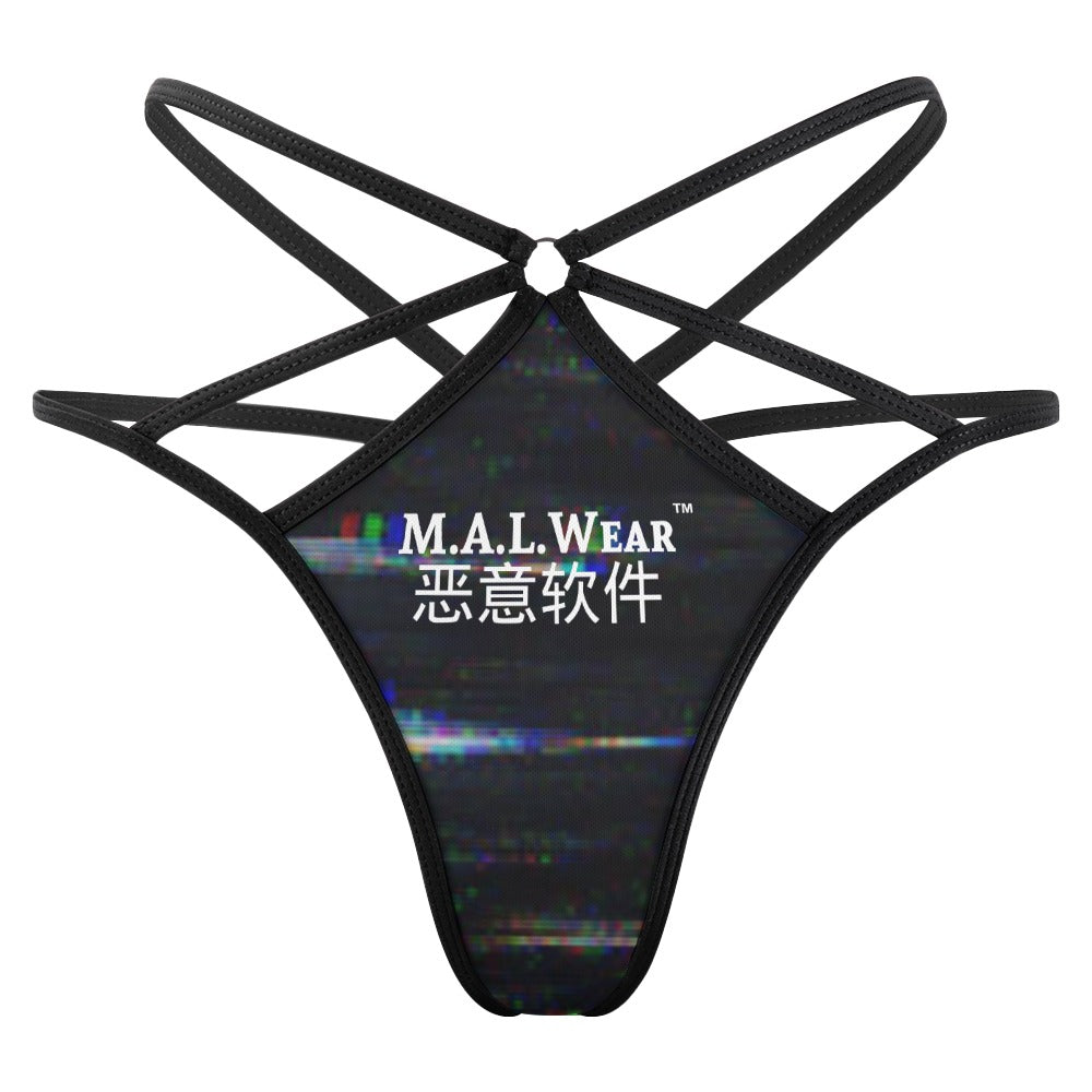 "Front View: Radio Hacked Thong in . Elevate your streaming persona with our dynamic thong, tailored for bold style on-camera.