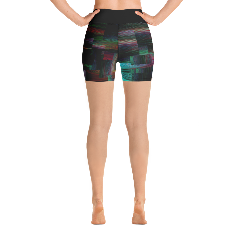 RGB-glitch Yoga Shorts